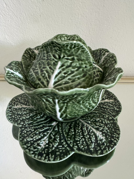Caldas vintage ceramic green cabbage soup tureen