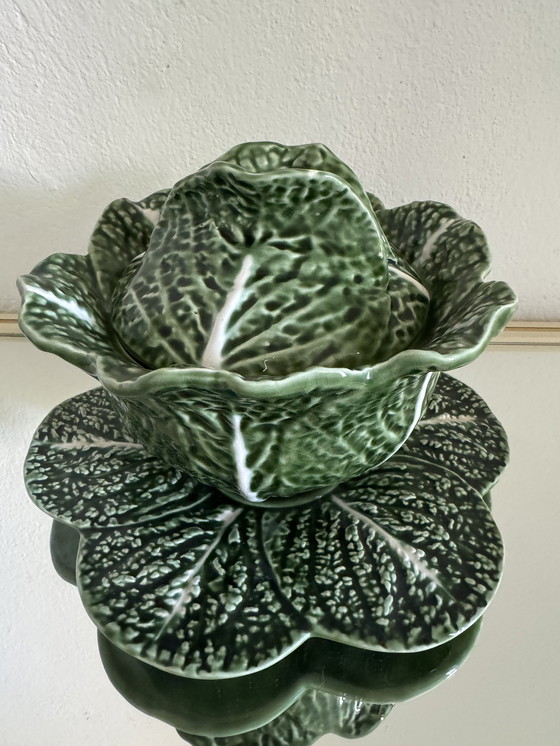 Image 1 of Caldas vintage ceramic green cabbage soup tureen