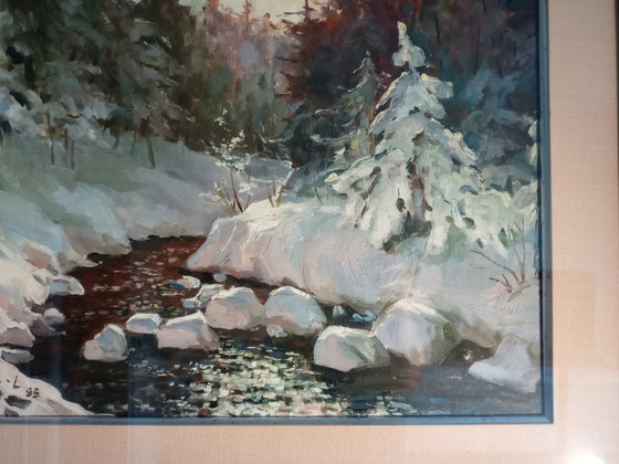 Image 1 of Dipinto ad olio della montagna Peaktu