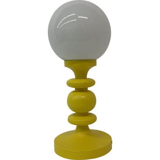 Vintage Space age yellow table lamp, 1970s