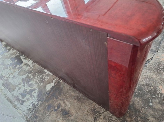 Italiaans bol dressoir in gelakt perkament van Aldo Tura – Leather (photo 15 of 16)