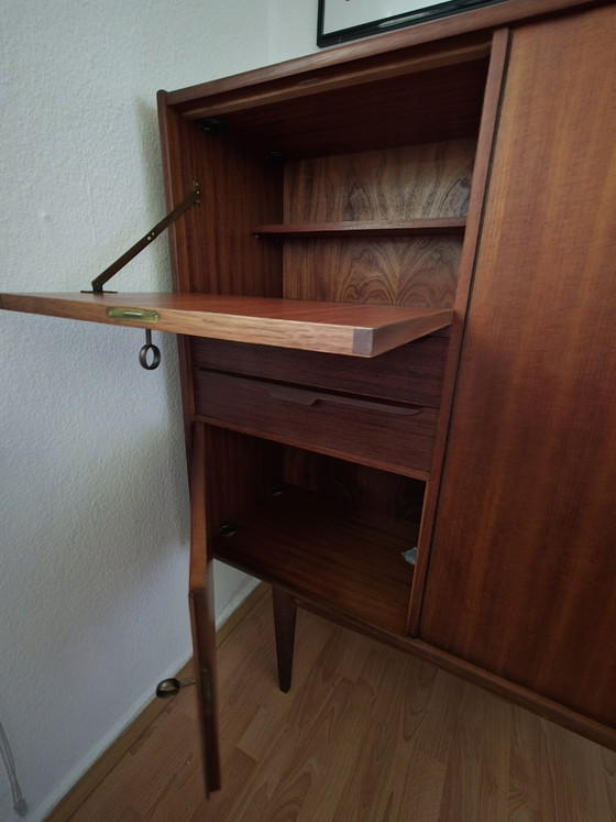 Elegant Mid-Century Teak Highboard, German Design, XXL, High Boards, Wood, Brown (photo 3 of 9)