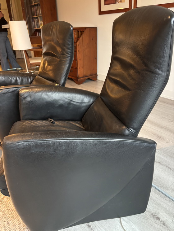 Image 1 of 2 zwart leren JORI fauteuils