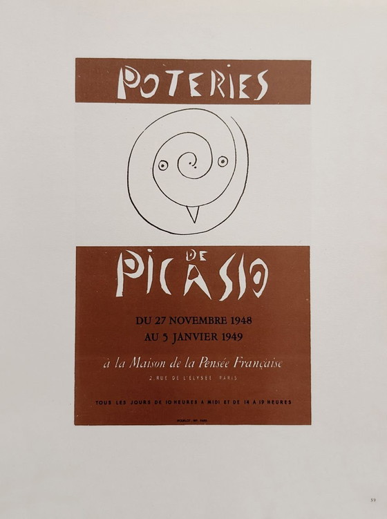 Image 1 of Pablo PICASSO AF 1948 - Affiche Poteries de Picasso 1959