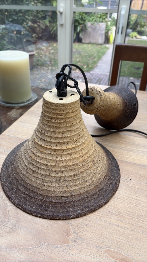 Brutalist clay lamp, ceramic