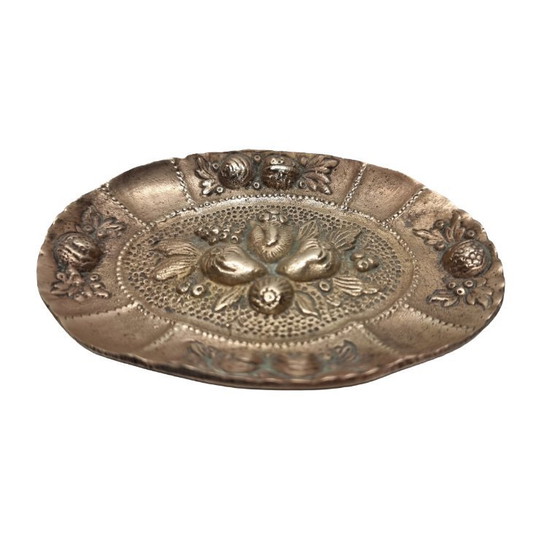 Image 1 of Alte Bronzeschale mit Fruchtmotiv