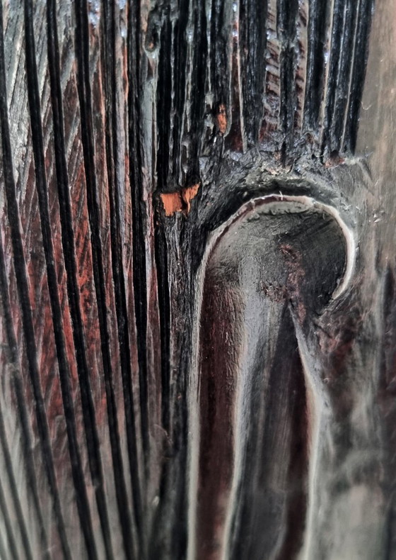 Image 1 of Vintage Afrikaanse buste, handgesneden uit donker hout.