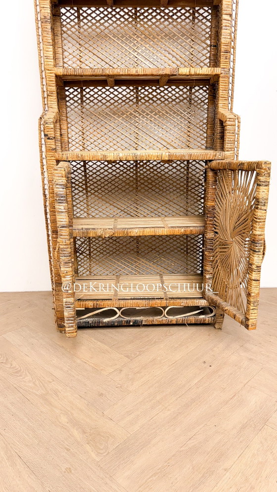 Mobile ad arco vintage in rattan con motivo a raggiera – Armadi a muro, Bamboo (photo 7 of 8)