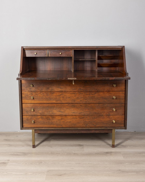 Image 1 of Buffet secret en bois vintage des années 1960 design G.Frattini pour Bernini
