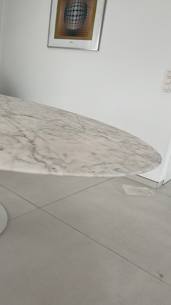 Original Knoll Tulip Oval Dining Table 244x137 By Eero Saarinen In Arabescato Matte Marble In New Condition!! (photo 7 of 15)