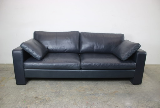 Cor Conseta three-seater couch designer genuine leather dark blue sofa