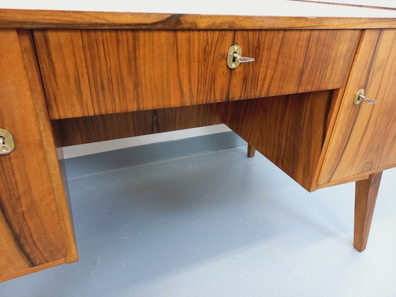 Image 1 of Double-sided executive desk in vintage Scandinavian style rosewood from the 1960s
