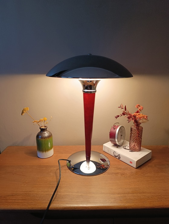Image 1 of Mushroom lamp, also known as ocean liner lamp, Art Deco style, 1980