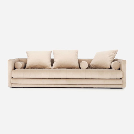 Sofa KOPENHAGA beige velour, Scandinavian design