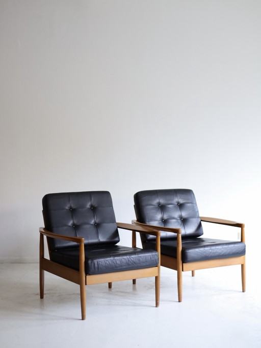 Set of 2 vintage Scandinavian armchairs 50s/60s