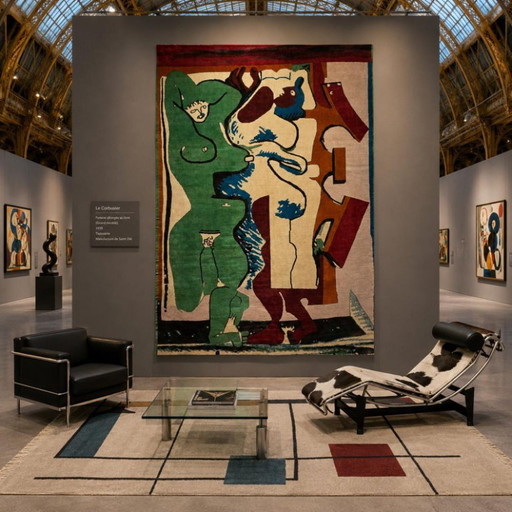 Le Corbusier Liegende Frau mit Buch Wandteppich – Handgeknüpfte Seide/Wolle (190 x 260 cm) – vloerkleden en tapijten, Wool