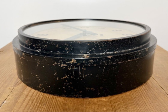 Image 1 of Schwarze Industriewanduhr von IBM, 1950er Jahre