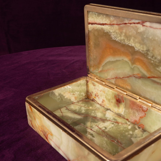 Groene Onyx en Messing Doos met Deksel, Italië 1970 – Decoratieve objecten, Marble, Italian Design (photo 15 of 18)
