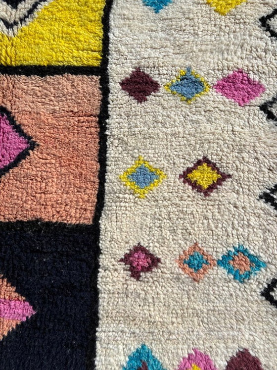 Image 1 of Prachtig Marokkaans Berberkleed in kleurrijke tinten - Echt handgeweven wollen kleed 3x2 meter