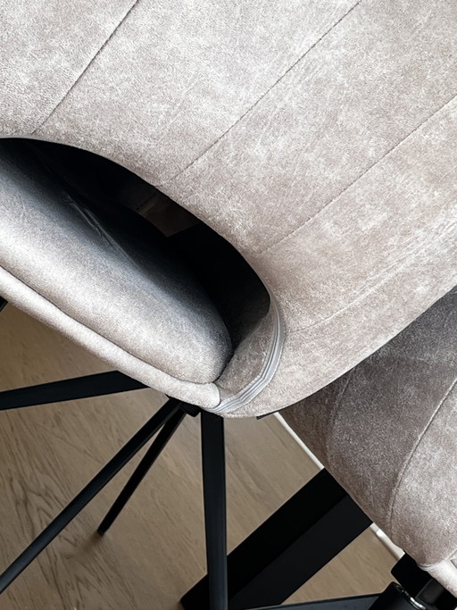Eetkamerstoel Draaiend Kuipje Modulax – eetkamerstoelen, Metal, Textile