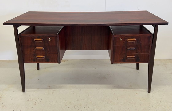 Image 1 of Rosewood Desk By Gunnar Nielsen For Tibergaard, 1960s.