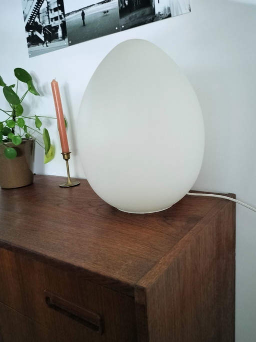 Vintage, Space Age egg-shaped glass table lamp, Domec
