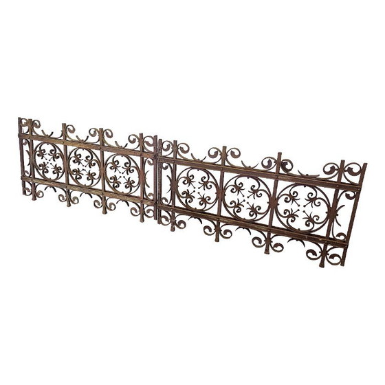 Image 1 of Antique French wrought iron fencing, second half of the 19th century