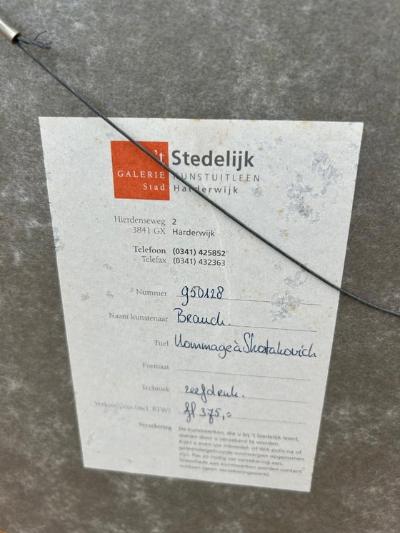 Image 1 of Willem Brauckmann – genummerde en gesigneerde zeefdruk “Hommage à Shotakovich”