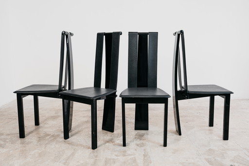 Set 4 Sedie Da Pranzo Postmoderne Design Anni ‘80 Modernariato