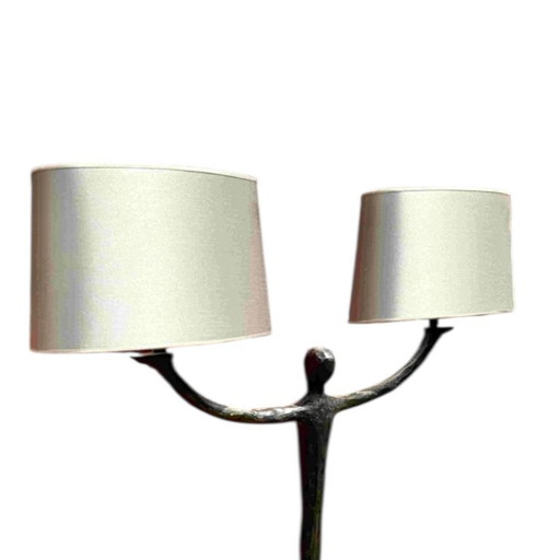 Lampada da tavolo Porta Romana in bronzo – Elegante e scultorea, Italia anni '70