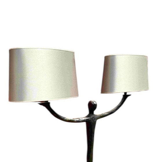 Image 1 of Lampe de table Porta Romana en bronze – Élégante et sculpturale, Italie, années 1970