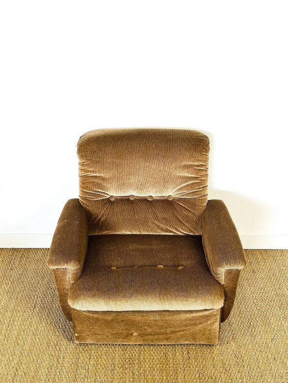 Image 1 of Modular Sofas and Vintage Velvet Armchair, 1960s, Set of 6