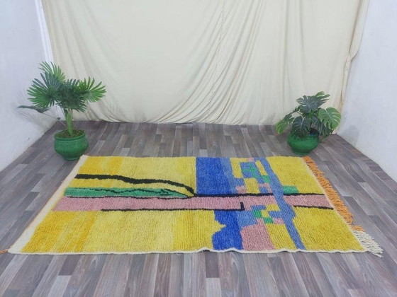 Image 1 of Alfombra tejida a mano de pura lana con coloridos diseños, 150/250 cm.