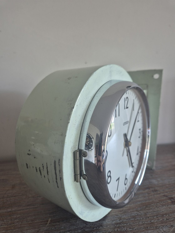 Image 1 of vintage citizen marine wall clock double-sided