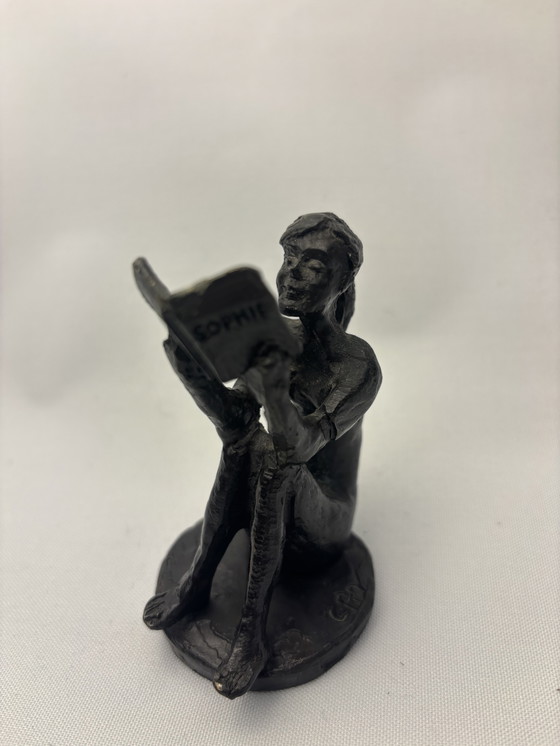 Image 1 of Raro set di 4 sculture in bronzo – Corry Ammerlaan – van Niekerk (CAN) incluse 2× ragazza con peluche