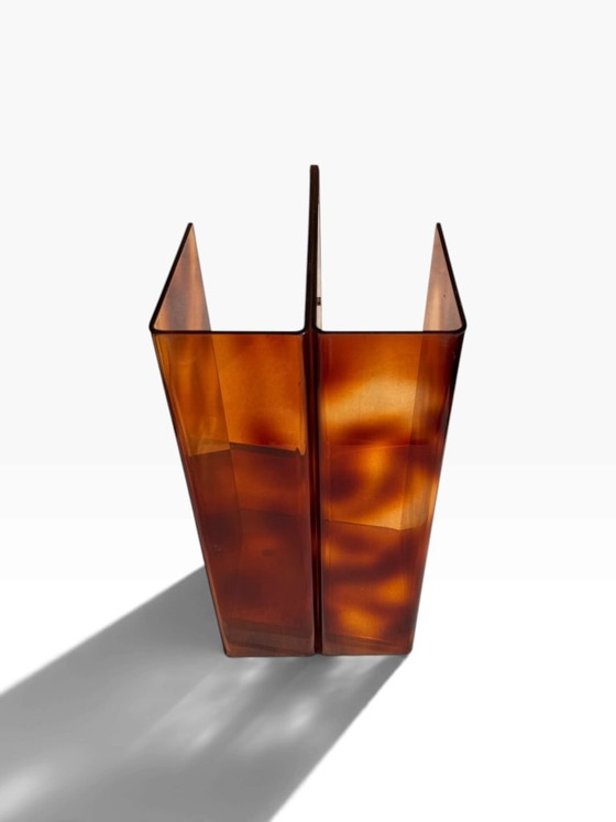 Portariviste e portaombrelli in Plexiglas tartarugato e ottone 1970 – Michel Dumas (photo 7 of 12)