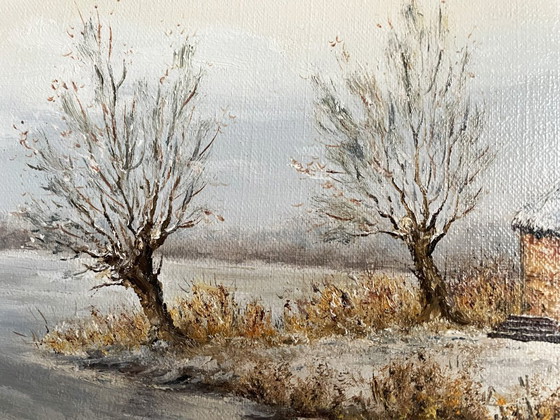 Cor Quax - (1927 - 2008) - Paisaje invernal – Pinturas y dibujos, Wood, Canvas (photo 5 of 12)