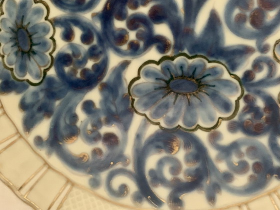 Grote Bernardaud Limoges schaal - "Versailles" model - 31 cm - Polychrome en gouden decoratie - 1900-1927 (photo 18 of 30)
