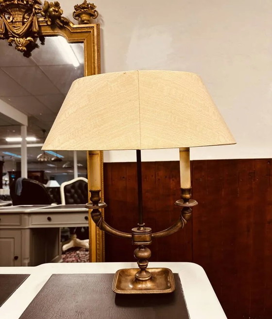 Lampada da tavolo Bouillotte francese antica, Lampade da tavolo, Ottone, Vintage (foto 2 di 10)
