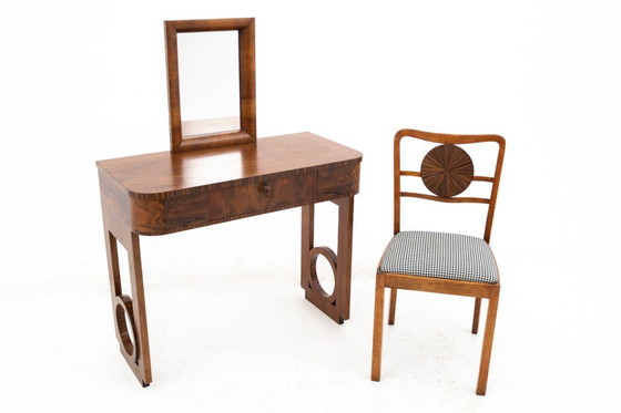 Image 1 of Tocador Art Decó con silla, Polonia, ca. 1930.