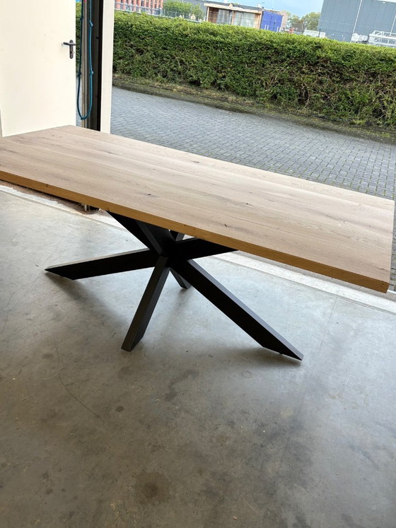 Custom Oak Dining Table | Free SKYLT 2K lacquer treatment!, Wood, Metal, Brown, Modern (photo 2 of 5)