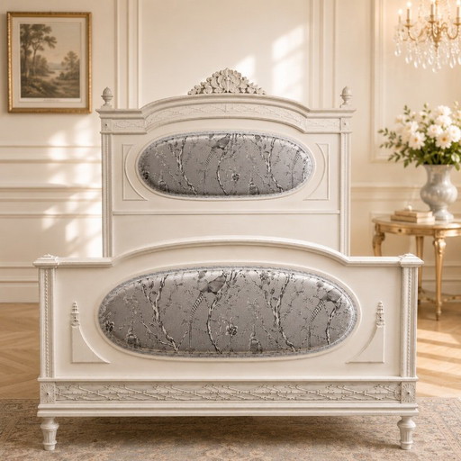 Antiek beukenhouten bed in art nouveau-stijl – eenpersoonsbedden, Wood (photo 2 of 8)