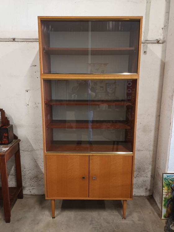 Stylish display cabinet with top section – Wood, Glass (photo 2 of 13)