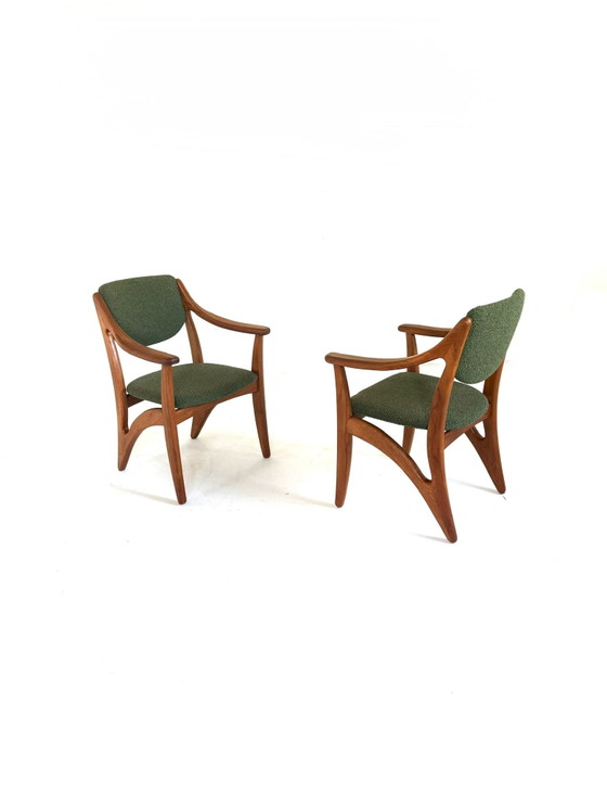 2x Poltrone danesi scultoree, Anni '70 – Wood, Textile (photo 9 of 10)
