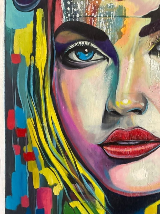 Image 1 of Luis Angel - La Mujer De Las Grietas Cromaticas - Artist Canvas