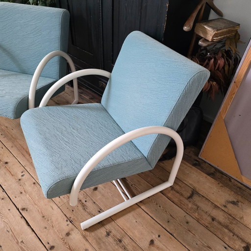 Juego de 2 sillones circulares – Mazairac & Boonzaaijer para Metaform – década de 1980 – fauteuils, Metal (photo 2 of 15)