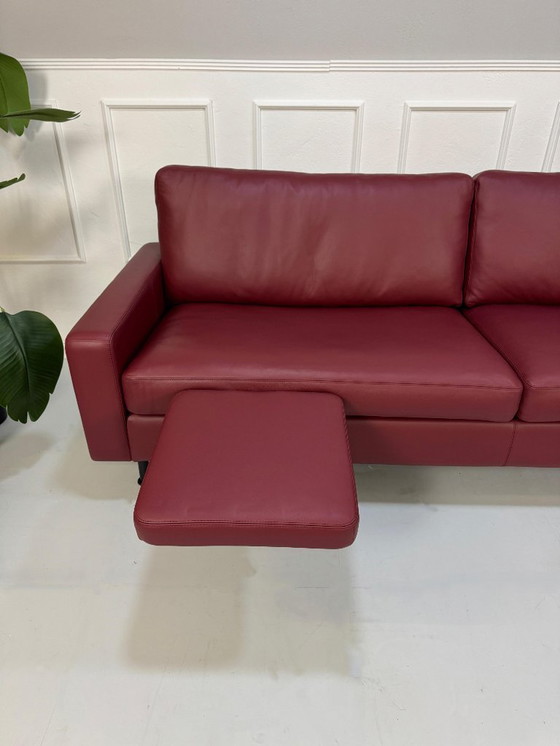 Image 1 of COR Conseta sofa leather bordeaux red + shelf exhibition piece