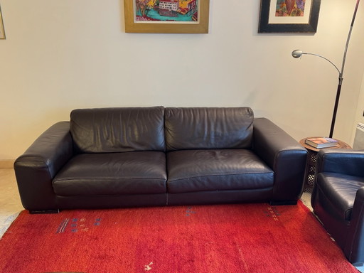 Roche Bobois 3-zits leren bank
