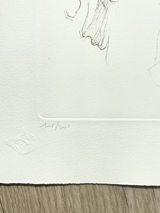 Leonor Fini, rare lithographie sur papier Arches, vers 1980
