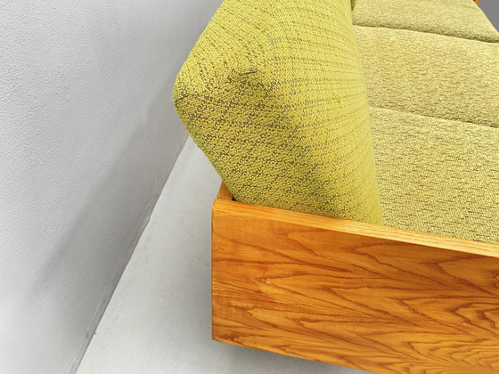 Image 1 of Divano in legno di metà secolo con tavolino laterale – Design modulare, anni '70